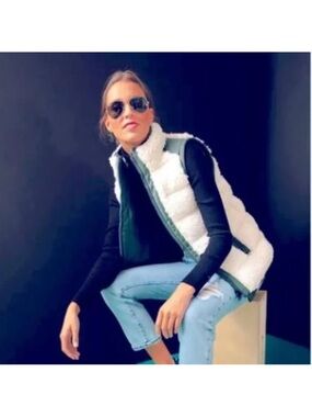 Tuckernuck Beckham Reversible Faux Fur Green Vest